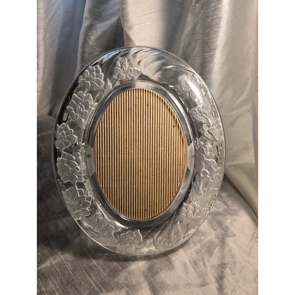 Vintage Oval Frame Glass Flowers - Crystal Clear Signatures - 5" x 7" Picture